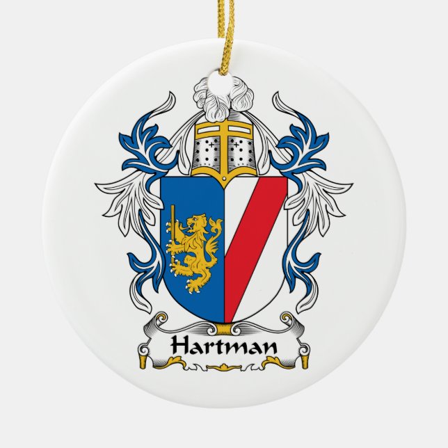 Hartman Family Crest Ceramic Ornament (Front)