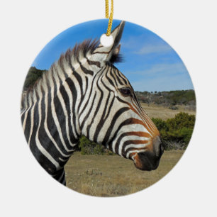 Hartmann's Zebra Profile at Fossil Rim Ceramic Ornament