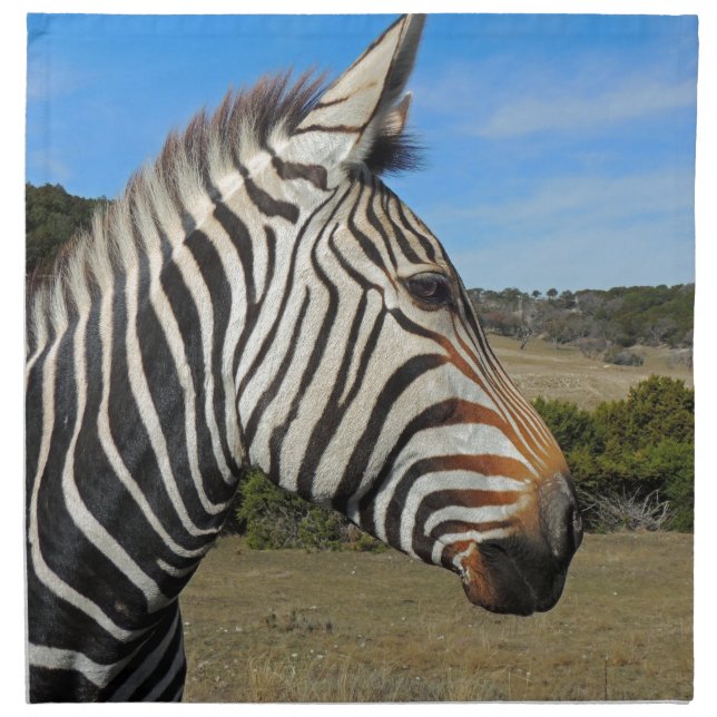 Hartmann's Zebra Profile at Fossil Rim Cloth Napkin (Front)