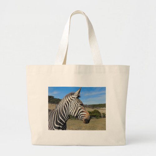 Hartmanns Zebra Profile at Fossil Rim Large Tote Bag