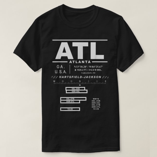 Hartsfield Jackson Atlanta International Airport G T-Shirt (Design Front)