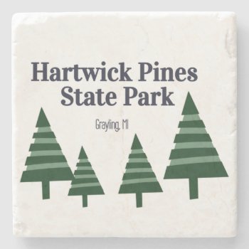 Hartwick Pines State Park Stone Coaster by YellowSnail at Zazzle