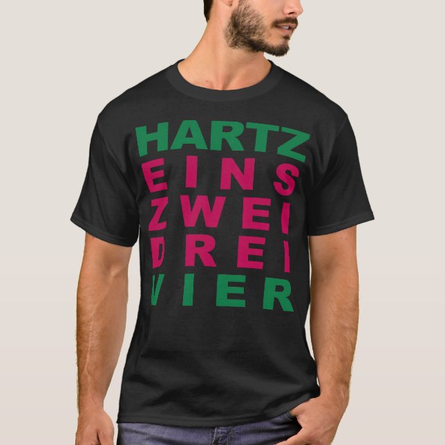 HARTZ ein zwei drei vier speech bubble horses cowb T-Shirt (Front)
