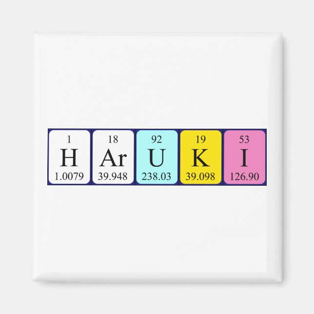 Haruki periodic table name magnet (Front)