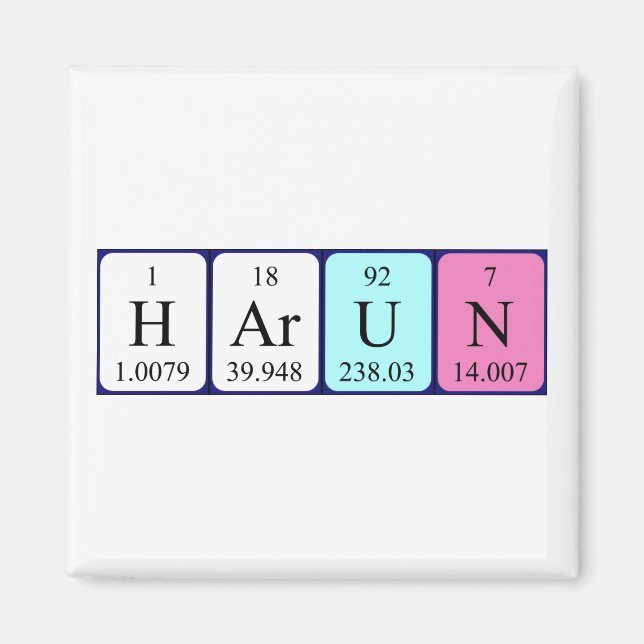 Harun periodic table name magnet (Front)