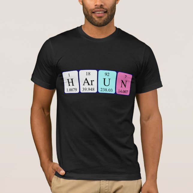 Harun periodic table name shirt (Front)