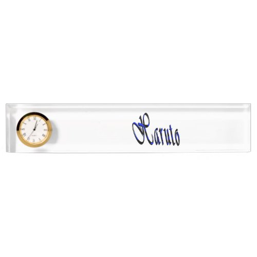 Haruto Name Logo Desk Nameplate With Clock