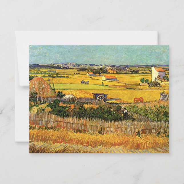 Harvest at La Crau, Montmajour by Vincent van Gogh (Front)