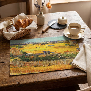 Harvest at La Crau, Montmajour by Vincent van Gogh Cloth Placemat