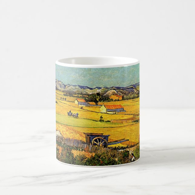 Harvest at La Crau, Montmajour by Vincent van Gogh Coffee Mug (Center)