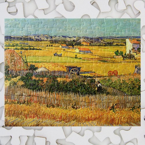 Harvest at La Crau Montmajour by Vincent van Gogh Jigsaw Puzzle