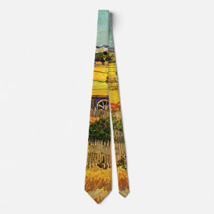 Harvest at La Crau, Montmajour by Vincent van Gogh Neck Tie