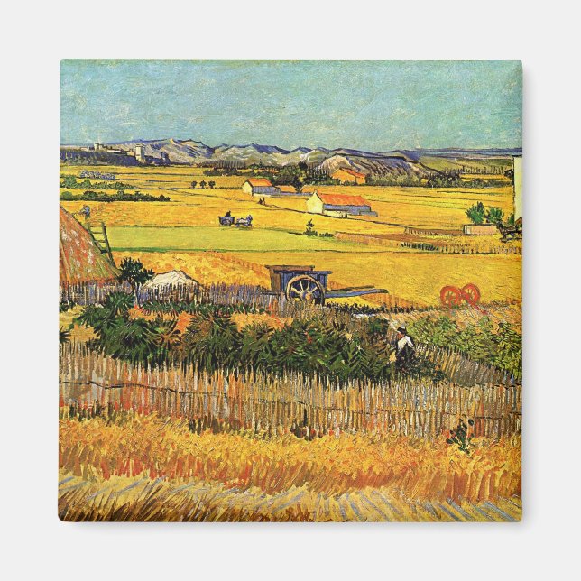 Harvest at La Crau - van Gogh Magnet (Front)