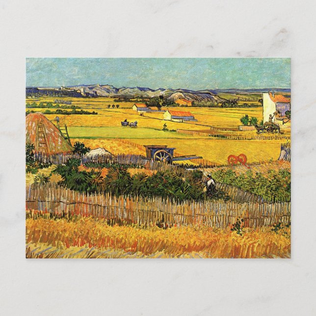Harvest at La Crau - van Gogh Postcard (Front)