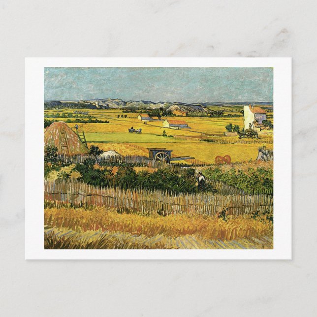 Harvest at La Crau, Vincent Van Gogh Postcard (Front)