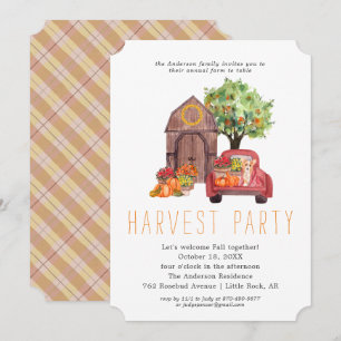 Harvest Barn Thanksgiving Dinner Party Invitation
