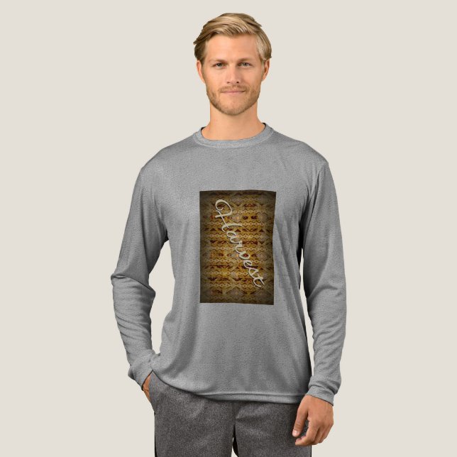 harvest basic pattern Tri-Blend shirt (Full Front)