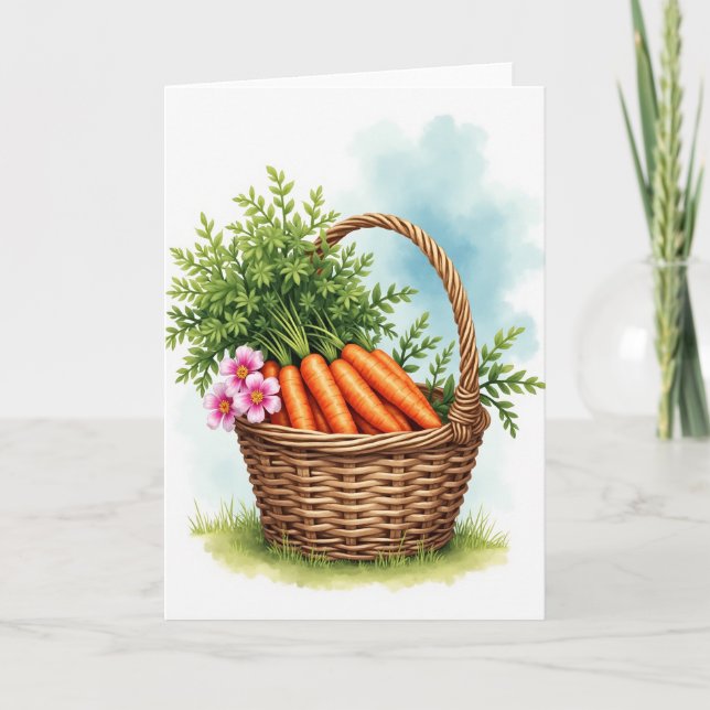 Harvest Basket Watercolor Card (Front)