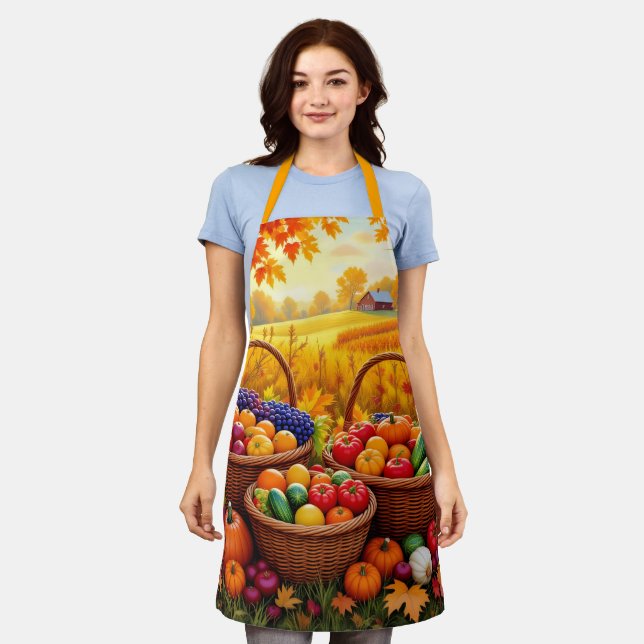 Harvest baskets, autumn orange, apron (Worn)