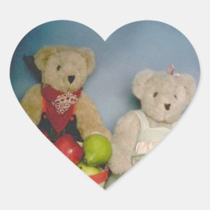 Harvest Bears Heart Sticker