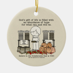 Harvest Blessing Ceramic Ornament