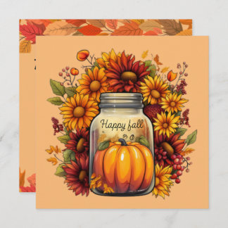HARVEST BLESSING JAR THANKSGIVING INVITATION CARD