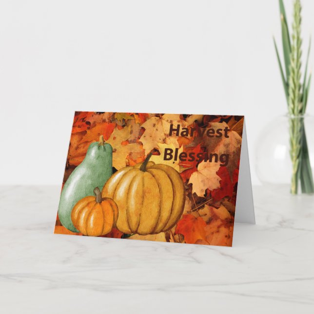 Harvest Blessing Thanksgiving Holiday Card (Front)