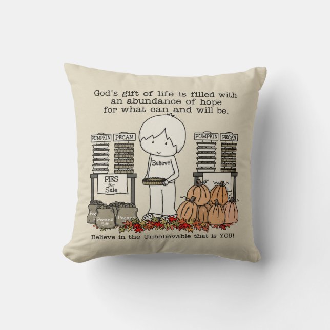 Harvest Blessing Throw Pillow (Front)