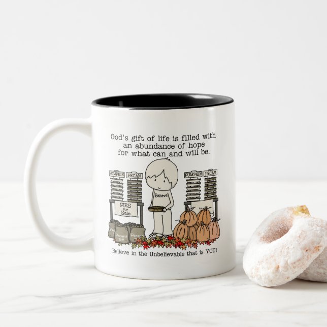 Harvest Blessing Two-Tone Coffee Mug (With Donut)