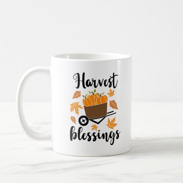 Harvest Blessings Personalized Coffee Mug (Left)