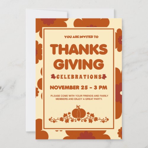 Harvest Bloom Pumpkin Floral in Airy Ambiance  Invitation