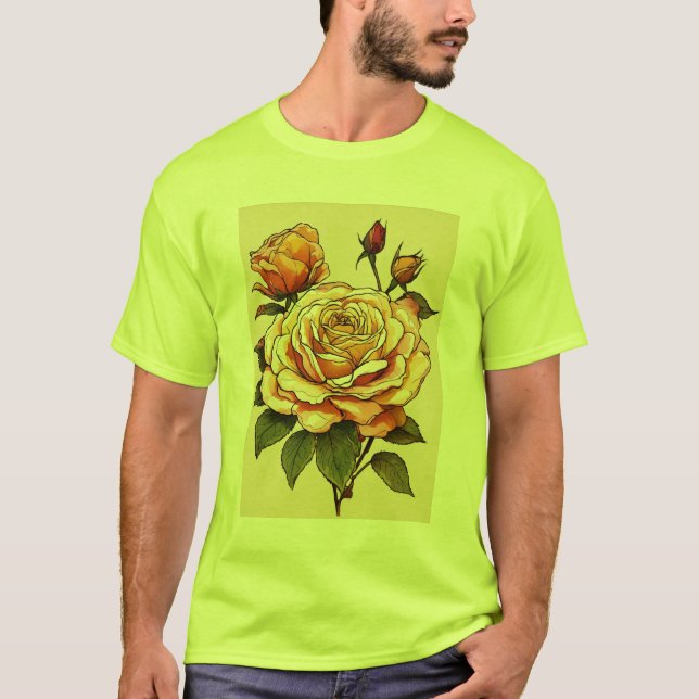 Harvest Bloom: Thanksgiving Rose & Bud Elegance" T-Shirt (Front)