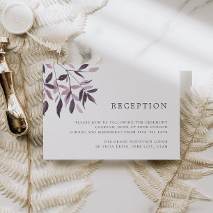 Harvest Blush Watercolor Foliage Reception Card