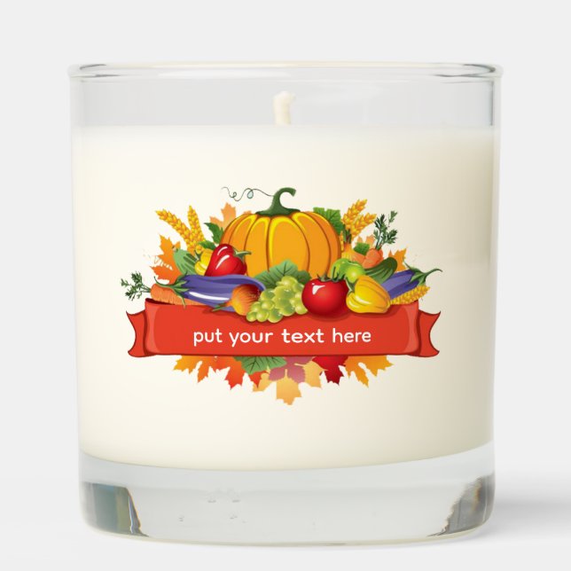 Harvest Bounty Thanksgiving Scented Jar Candle (Back)