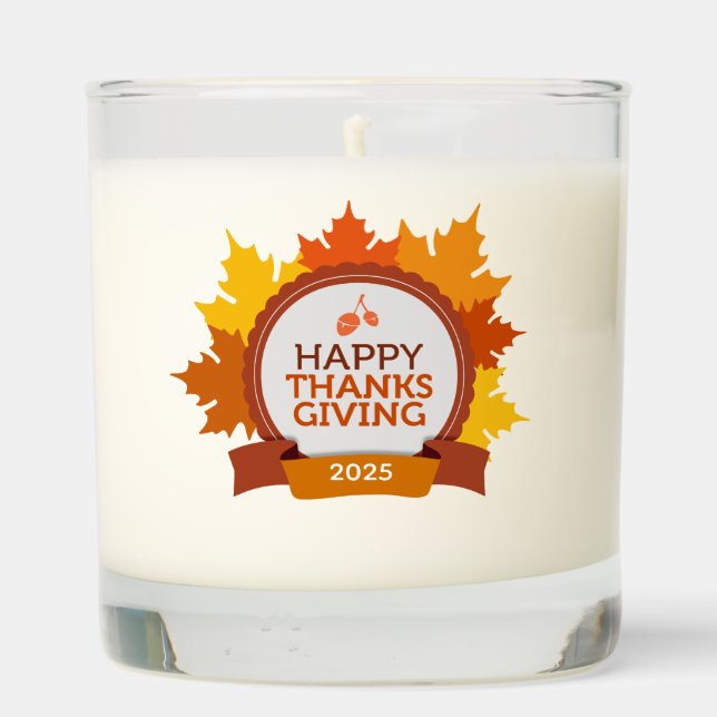 Harvest Bounty Thanksgiving Scented Jar Candle (Back)