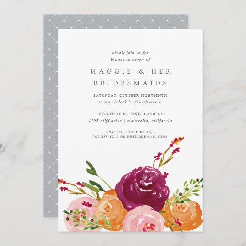 Harvest Bouquet Bridesmaids Brunch Invitation