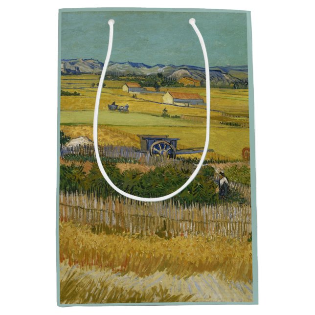 Harvest by Vincent Van Gogh Medium Gift Bag (Front)