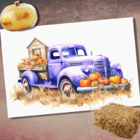 Harvest Car Filled with Pumpkins 2 Decoupage Paper