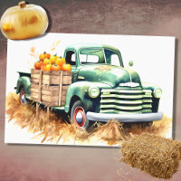 Harvest Car Filled with Pumpkins 4 Decoupage Paper