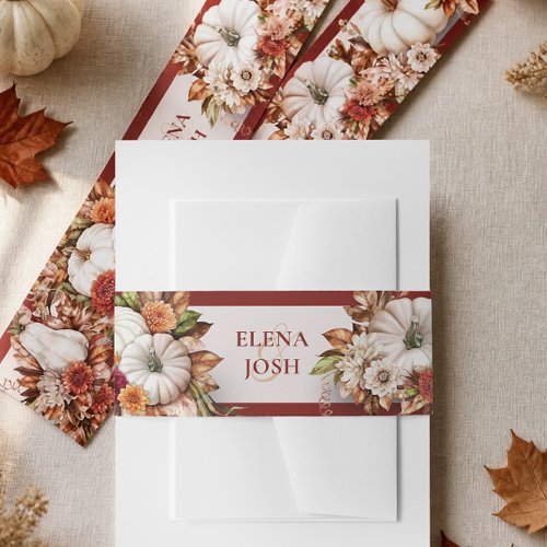Harvest Chic White Pumpkin Wedding Belly Band