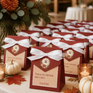Harvest Chic White Pumpkin Wedding Favor Box