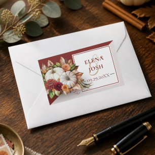 Harvest Chic White Pumpkin Wedding Sticker