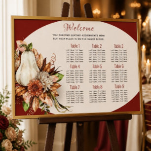 Harvest Chic White Pumpking Wedding Seating Chart