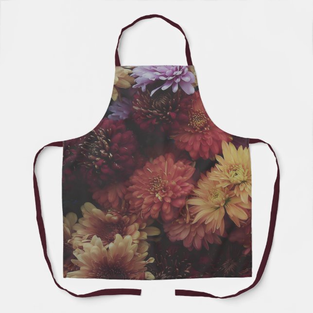 Harvest Chrysanthemum Nocturne Apron (Front)