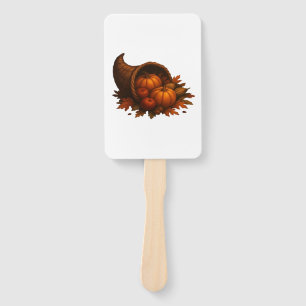 Harvest Cornucopia Glow Oversized T-Shirt.png Hand Fan