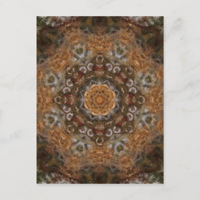 Harvest Day Impasto Kaleidoscope Art 5 Postcard (Front)