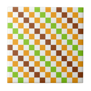 Harvest diagonal checkerboard pattern ceramic tile