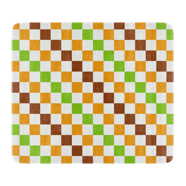 Harvest diagonal checkerboard pattern cutting board (Front)