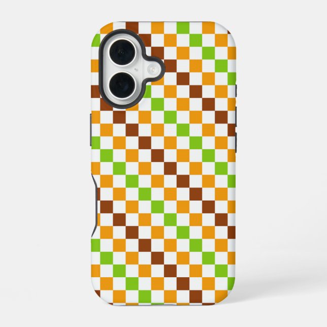 Harvest diagonal checkerboard pattern iphone case (Back)