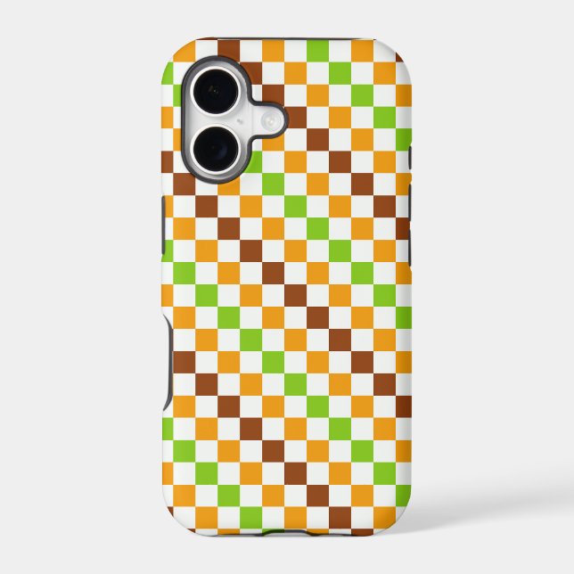Harvest diagonal checkerboard pattern iPhone case (Back)